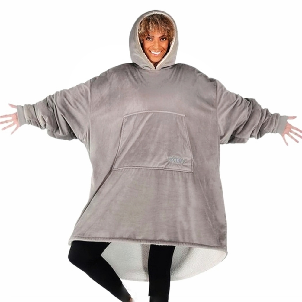 The Comfy Original Silver Grey Extra Large Fleece Wearable Blanket